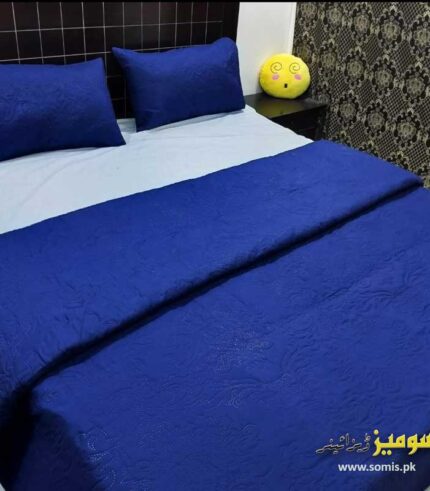 diamond bedspread blue