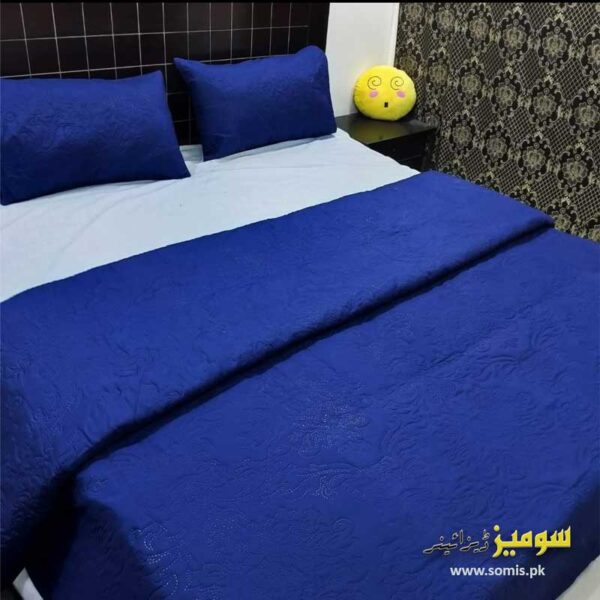 diamond bedspread blue