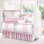 White And Pink Baby Cot Set