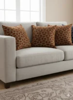 Luxury  jacquard velvet cushion cover brown
