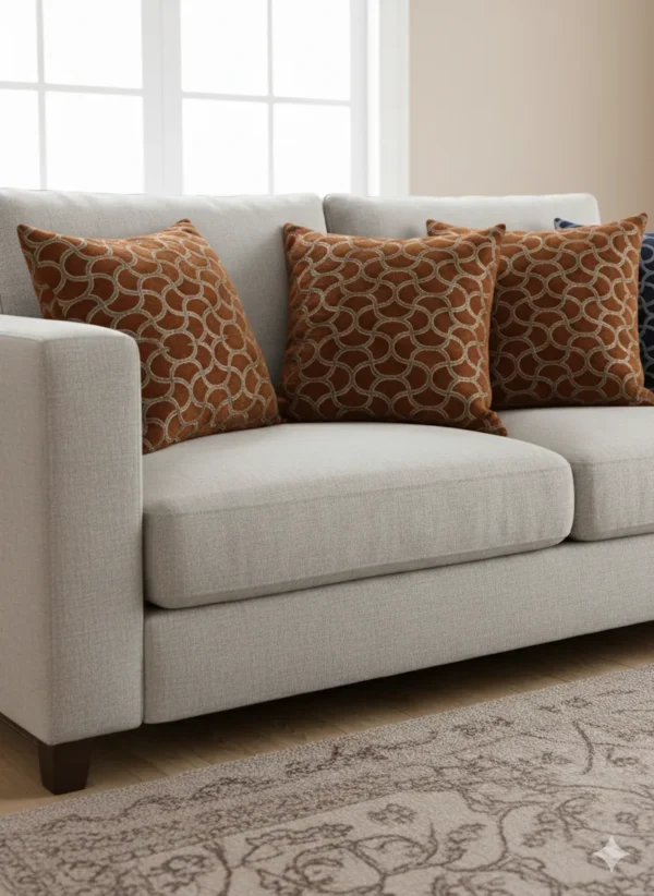 Luxury  jacquard velvet cushion cover brown