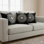 Teal Geometric Velvet Pillow