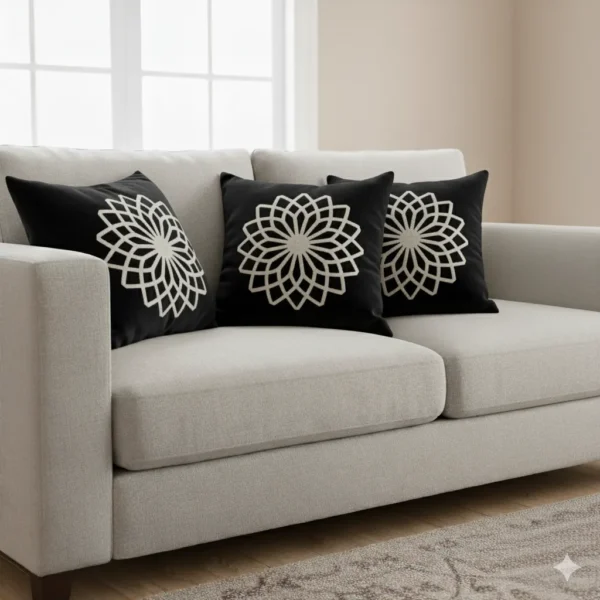 Teal Geometric Velvet Pillow