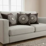 Teal Geometric Velvet Pillow - Brown