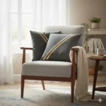 Luxe Gold-Striped Decorative Cushion - Image 3