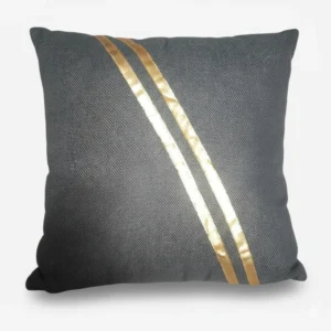 Luxe Gold-Striped Decorative Cushion