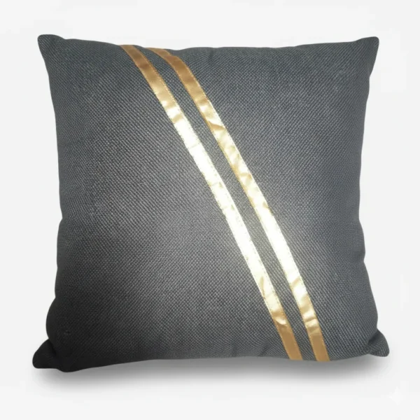 Luxe Gold-Striped Decorative Cushion