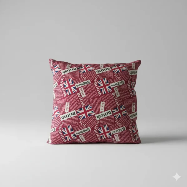 Red and White British Style Text Decorative Cushion