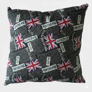 Black and White British Style Text Decorative Cushion