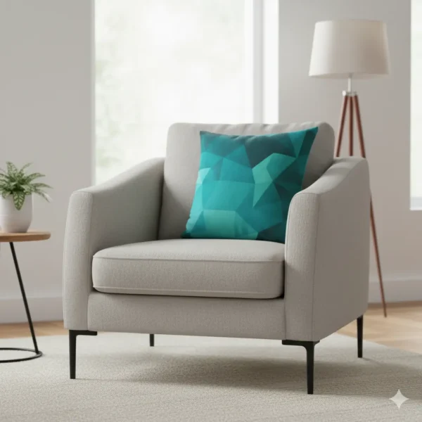 Modern Prism Polygon Pattern Pillow - Image 2