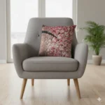 3D Textured Floral Tree Art Throw Pillow - Image 2