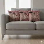 3D Textured Floral Tree Art Throw Pillow - Image 3