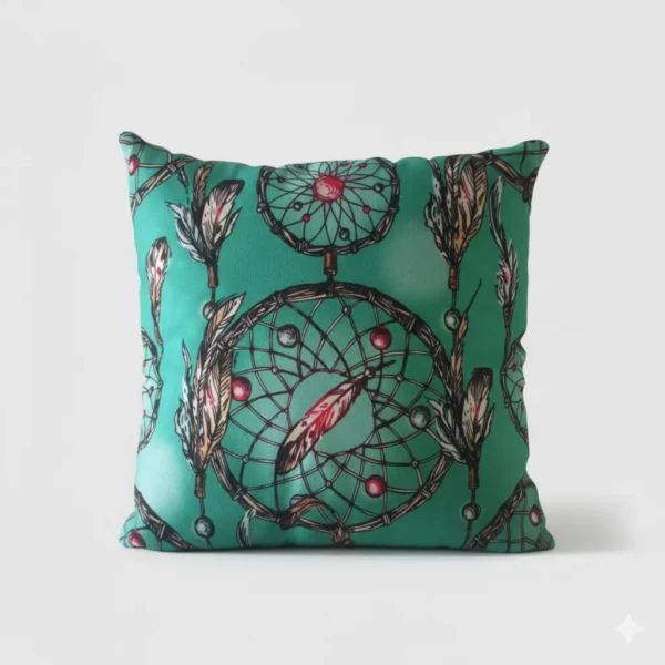 Feathered Dream Catcher Art Decorative Pillow