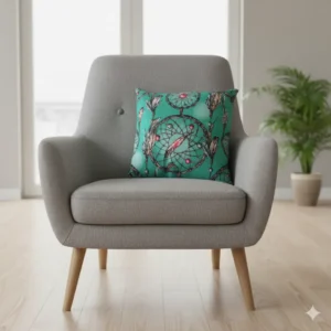 Feathered Dream Catcher Art Decorative Pillow