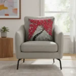3D Textured Floral Tree Art Throw Pillow - Image 2
