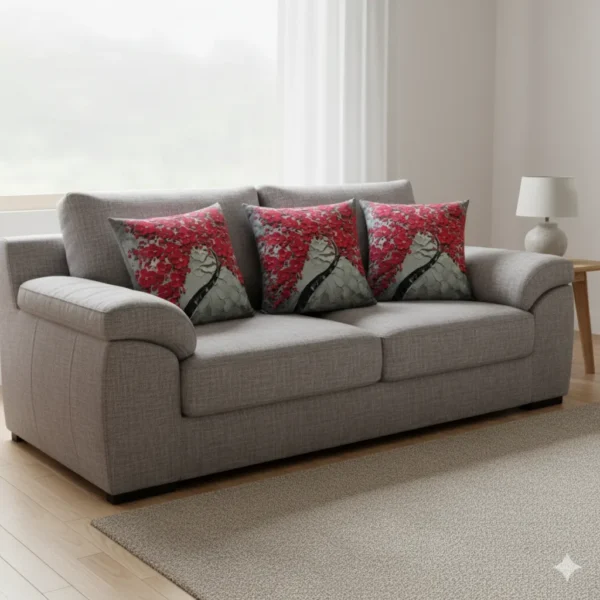 3D Textured Floral Tree Art Throw Pillow