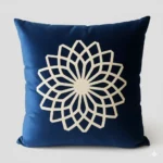 Teal Geometric Velvet Pillow - Blue