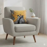 3D Textured Floral Tree Art Throw Pillow - Image 2