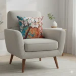 3D Textured Floral Tree Art Throw Pillow