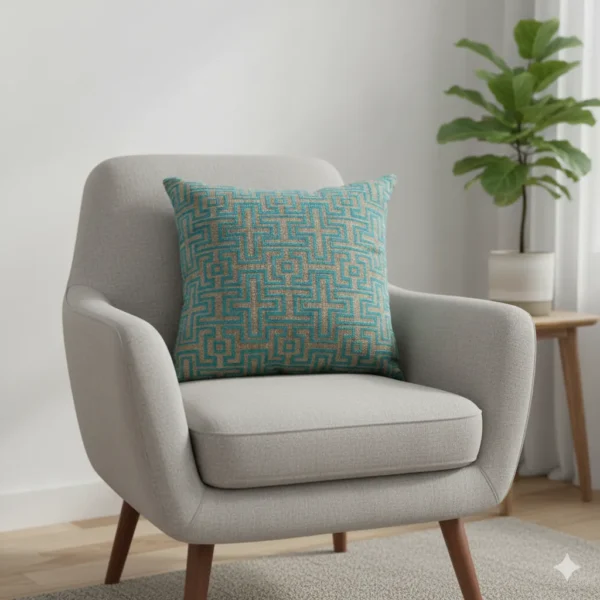 Luxury Jacquard Velvet Cushion Cover – Patterned Design