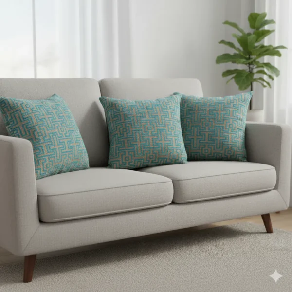 Luxury Jacquard Velvet Cushion Cover – Patterned Design - Image 2
