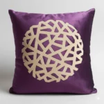 Teal Geometric Velvet Pillow - Purple