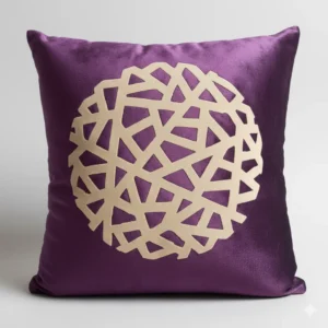 Teal Geometric Velvet Pillow - Purple