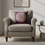 Teal Geometric Velvet Pillow - Purple - Image 2