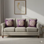 Teal Geometric Velvet Pillow - Purple