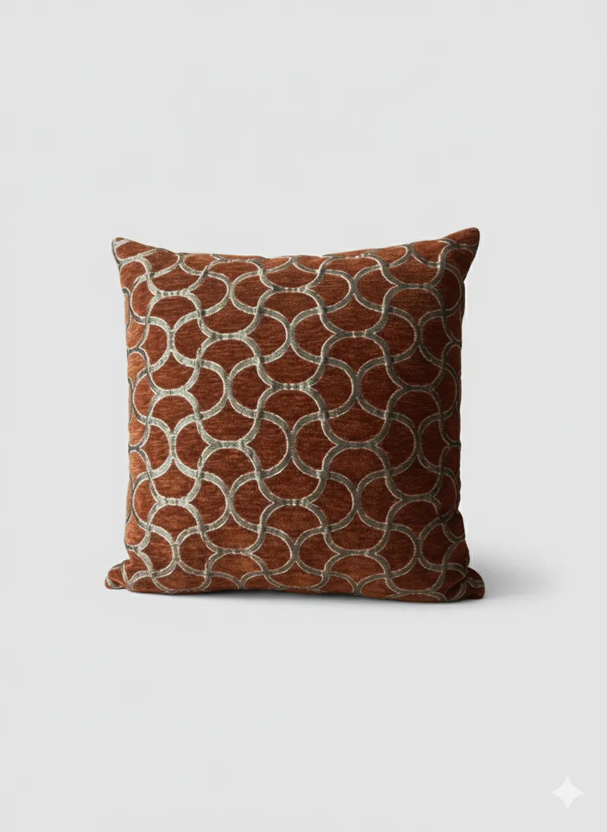 Luxury  jacquard velvet cushion cover brown Luxury  jacquard velvet cushion cover brown