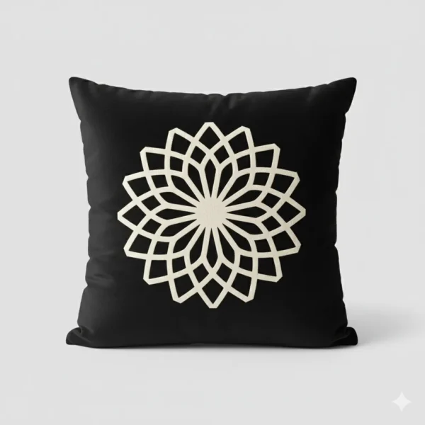 Teal Geometric Velvet Pillow