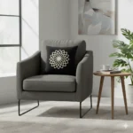 Teal Geometric Velvet Pillow - Black - Image 2