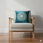 Teal Geometric Velvet Pillow