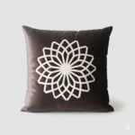 Teal Geometric Velvet Pillow - Brown