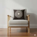 Teal Geometric Velvet Pillow - Brown - Image 2