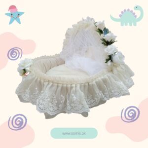 Baby basket cot off white