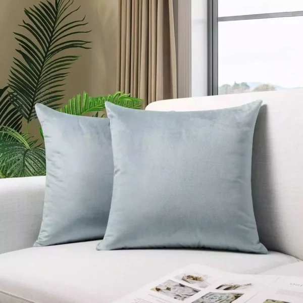 Velvet Cushion Covers silver gray