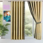 Luxury Velvet Curtains Side versace Border - golden