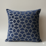 Luxury Jacquard Dark Blue Velvet Cushion Cover – Patterned Design