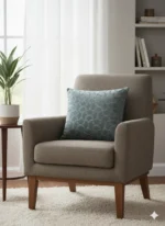 Luxury Jacquard Grey Velvet Cushion Cover – Patterned Design - Image 3