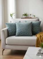 Luxury Jacquard Grey Velvet Cushion Cover – Patterned Design - Image 2
