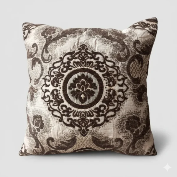 Luxury Jacquard Velvet Cushion Cover – Patterned Design