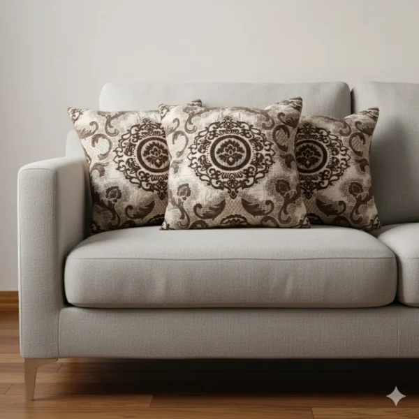 Luxury Jacquard Velvet Cushion Cover – Patterned Design