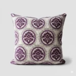 Luxury Jacquard Purple Velvet Cushion Cover – Patterned Design