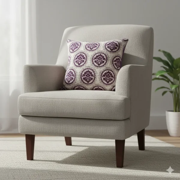 Luxury Jacquard Purple Velvet Cushion Cover – Patterned Design - Image 2