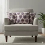 Luxury Jacquard Purple Velvet Cushion Cover – Patterned Design