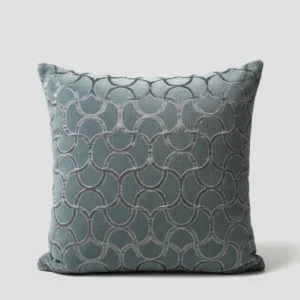 Luxury Jacquard Grey Velvet Cushion Cover – Patterned Design