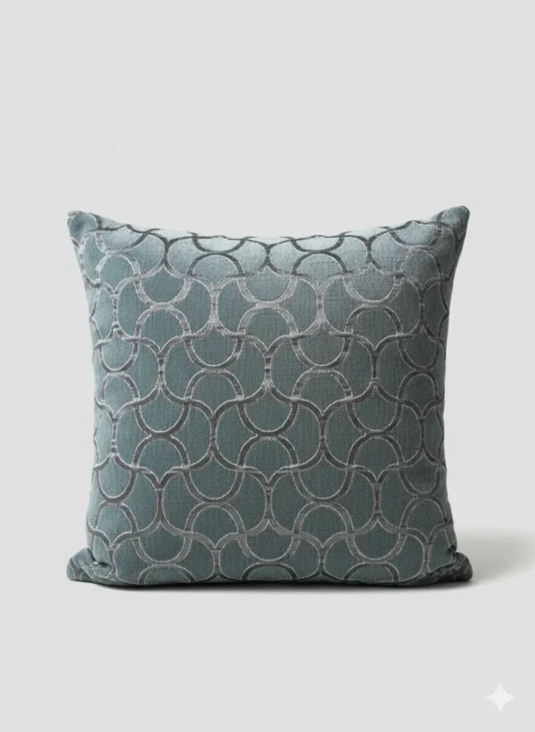 Luxury Jacquard Grey Velvet Cushion Cover – Patterned Design