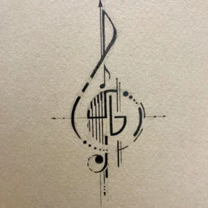 Minimalist Melody – Velvet Textured Musical Wall Art