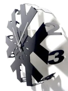 Modern Geometric Shadow Wall Clock – Black Acrylic Design